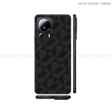 Dán Skin Xiaomi 13 Series Vân Nổi Nordic Đen | UVPT02