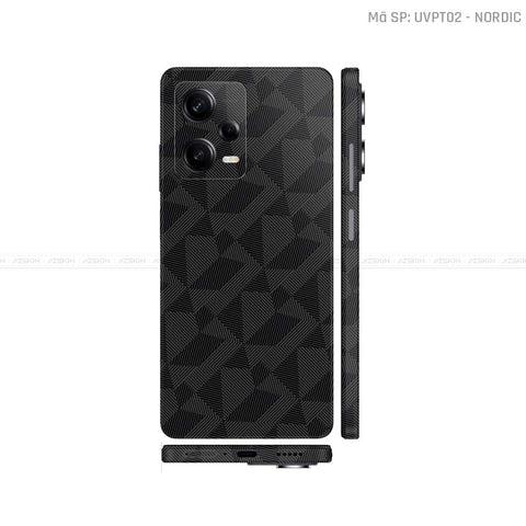 Dán Skin Xiaomi Redmi Note 12 Series Vân Nổi Nordic Đen | UVPT02