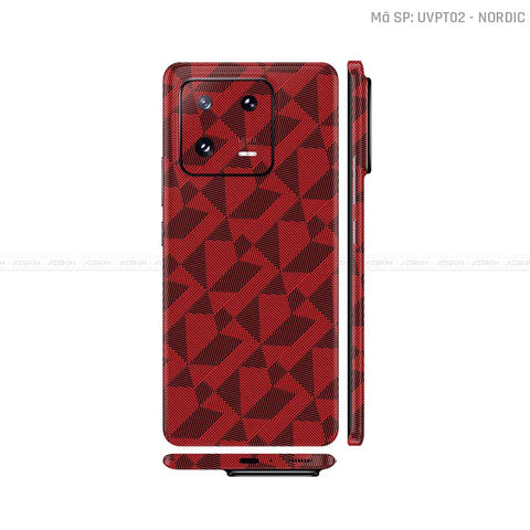 Dán Skin Xiaomi 13 Series Vân Nổi Nordic Đỏ | UVPT02