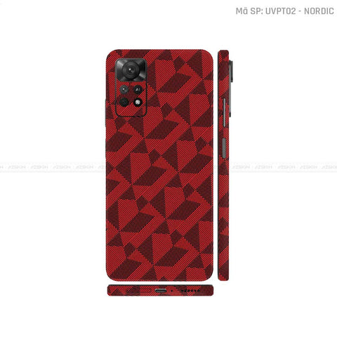Dán Skin Xiaomi Redmi Note 11 Series Vân Nổi Nordic Đỏ | UVPT02