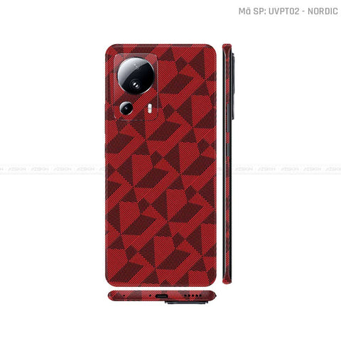 Dán Skin Xiaomi 13 Series Vân Nổi Nordic Đỏ | UVPT02