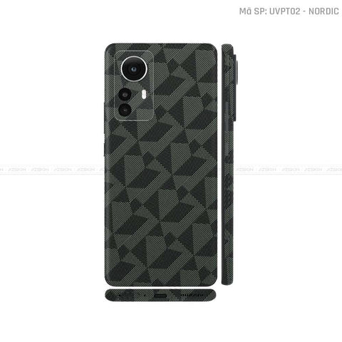 Dán Skin Xiaomi 12 Series Vân Nổi Nordic Xanh Midnight | UVPT02