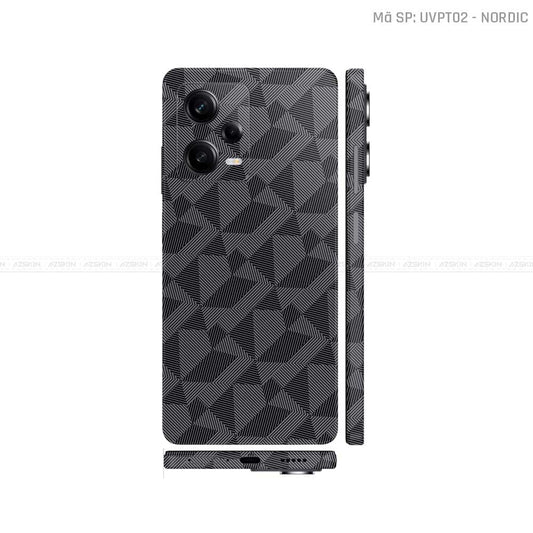 Dán Skin Xiaomi Redmi Note 12 Series Vân Nổi Nordic Xám | UVPT02