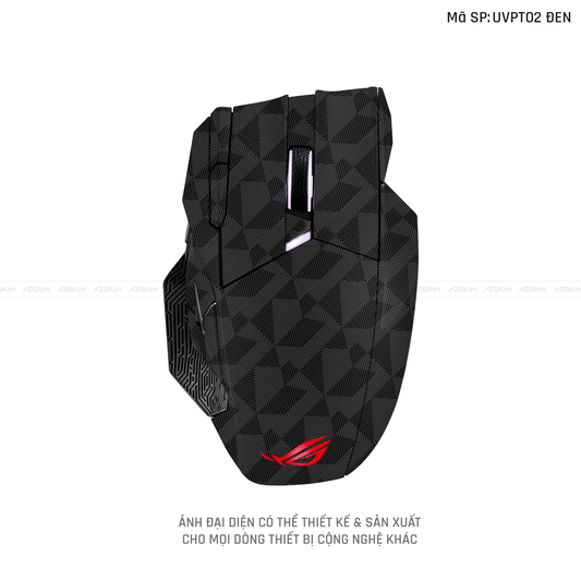 Skin Dán Chuột Asus Vân Nổi Hình Nordic Đen | UVPT02