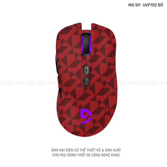 Skin Dán Chuột Fuhlen Vân Nổi Hình NORDIC Đỏ | UVPT02