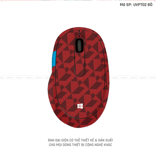Skin Dán Chuột Microsoft Vân Nổi Hình NORDIC Đỏ | UVPT02