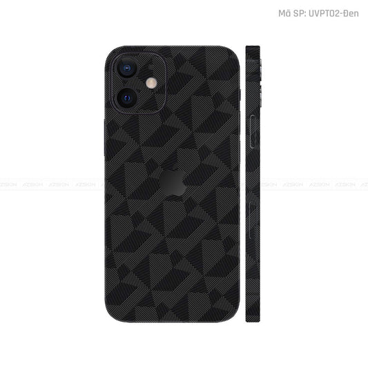 Dán Skin IPhone 12 Series Vân Nổi Nordic Đen | UVPT02