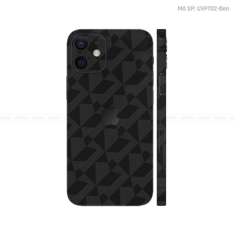 Dán Skin IPhone 12 Series Vân Nổi Nordic Đen | UVPT02
