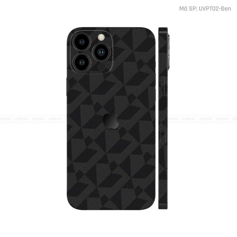 Dán Skin IPhone 12 Series Vân Nổi Nordic Đen | UVPT02