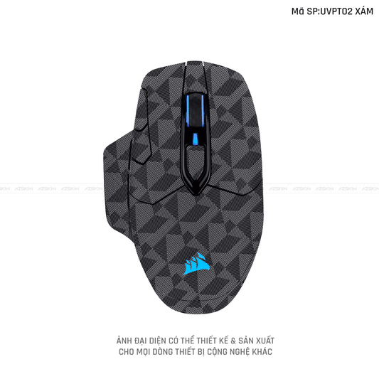 Skin Dán Chuột Corsair Vân Nổi NODRIC Xám | UVPT02