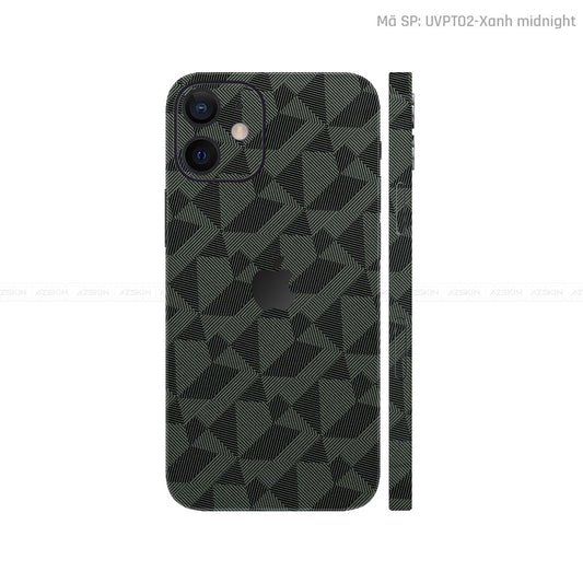 Dán Skin IPhone 12 Series Vân Nổi Nordic Xanh | UVPT02