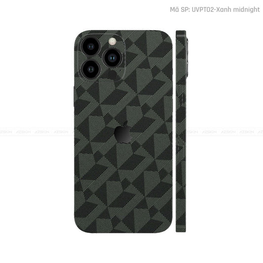 Dán Skin IPhone 12 Series Vân Nổi Nordic Xanh | UVPT02