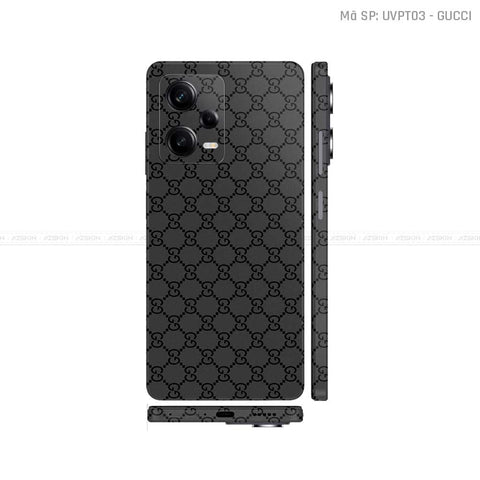 Dán Skin Xiaomi Redmi Note 12 Series Vân Nổi Gucci Đen | UVPT03