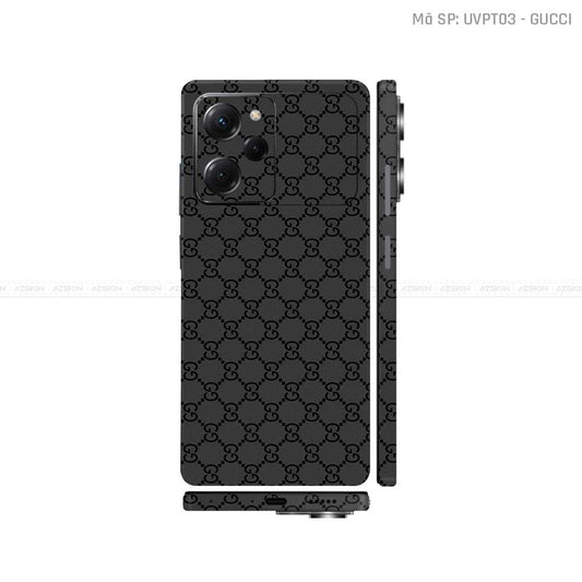 Dán Skin POCO Series Vân Nổi Gucci Đen | UVPT03