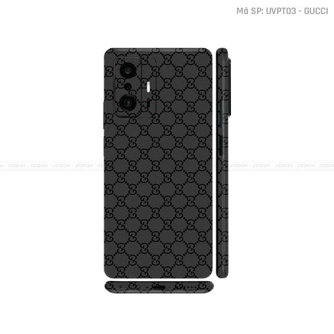 Dán Skin Xiaomi 11 Series Vân Nổi Gucci Đen | UVPT03