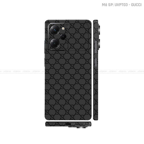 Dán Skin POCO Series Vân Nổi Gucci Đen | UVPT03