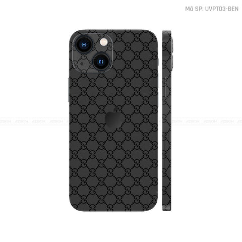 Dán Skin IPhone 13 Series Vân Gucci Đen | UVPT03