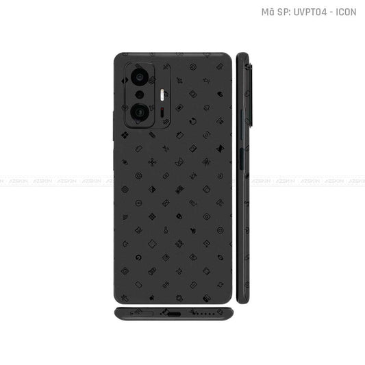 Dán Skin Xiaomi 11 Series Vân Nổi ICON Đen | UVPT04