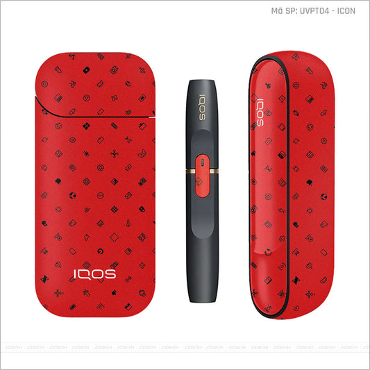 Dán Skin IQOS Vân Icon Đỏ | UVPT04