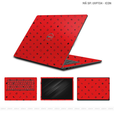 Dán Skin Laptop Dell Vân Nổi Pattern ICON Đỏ | UVPT04