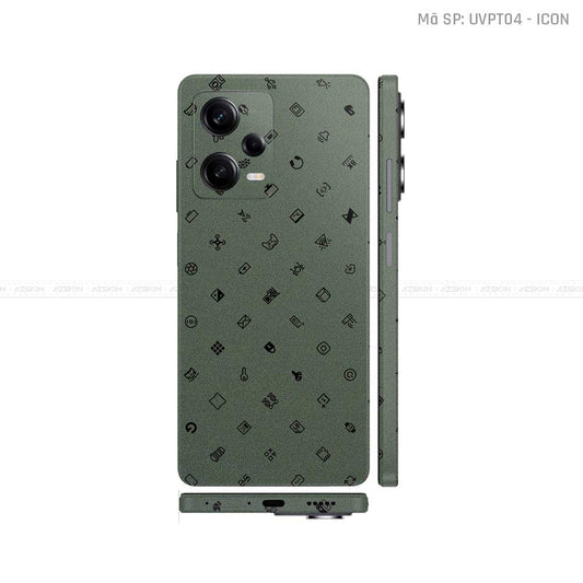 Dán Skin Xiaomi Redmi Note 12 Series Vân Nổi ICON Midnight | UVPT04