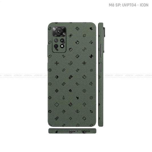 Dán Skin Xiaomi Redmi Note 11 Series Vân Nổi ICON Midnight | UVPT04