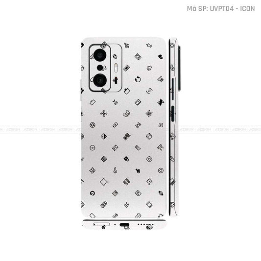 Dán Skin Xiaomi 11 Series Vân Nổi ICON Trắng | UVPT04