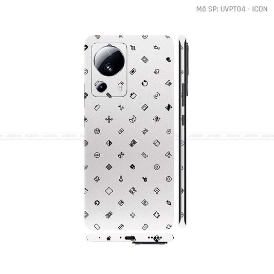 Dán Skin Xiaomi 13 Series Vân Nổi ICON Trắng | UVPT04