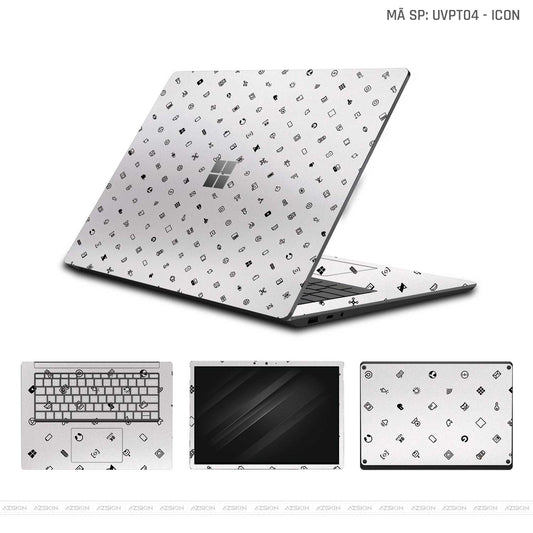 Dán Skin Laptop Surface Vân Nổi Icon Trắng | UVPT04