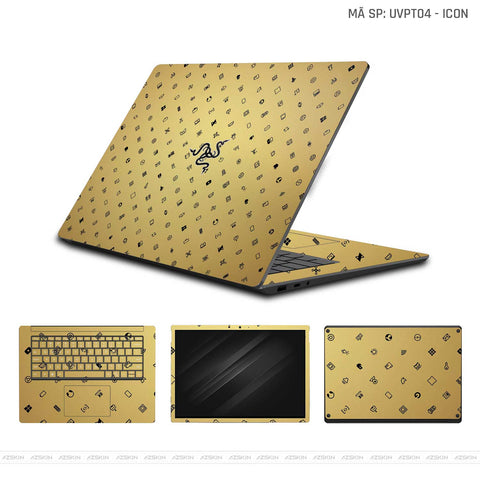 Dán Skin Laptop Razer Vân Nổi Icon Vàng | UVPT04