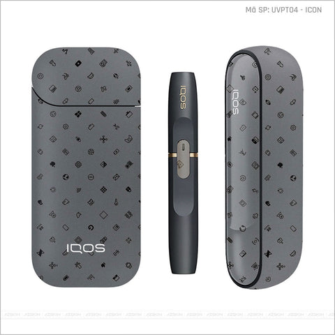 Dán Skin IQOS Vân Icon Xám | UVPT04