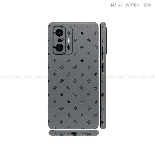 Dán Skin Xiaomi 11 Series Vân Nổi ICON Xám | UVPT04