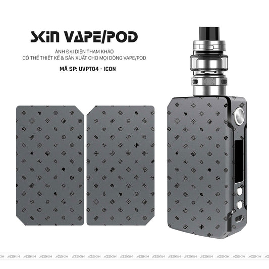 Dán Skin Vape Vân ICON Xám | UVPT04