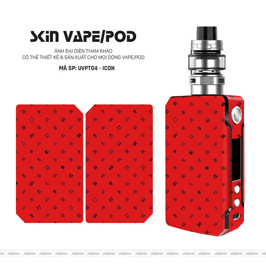 Dán Skin Vape Vân ICON Đỏ | UVPT04