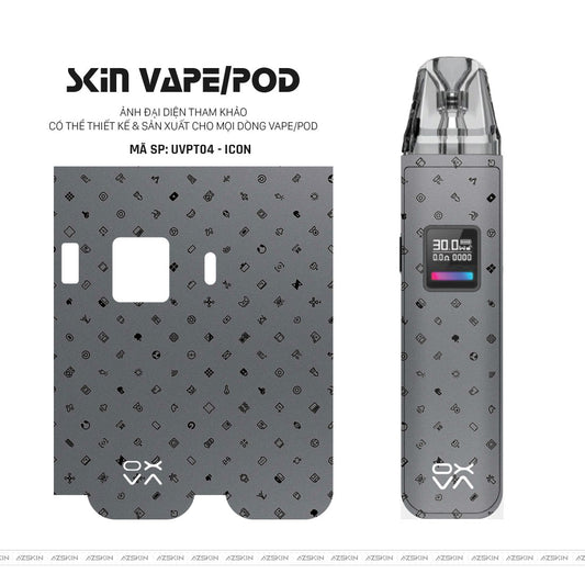 Dán Skin Pod Vân Nổi Icon Xám | UVPT04