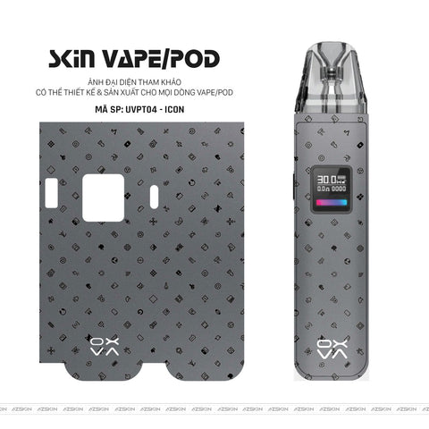 Dán Skin Pod Vân Nổi Icon Xám | UVPT04