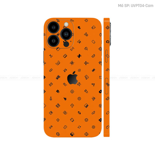 Dán Skin IPhone 14 Series Vân Pattern ICON Cam | UVPT04