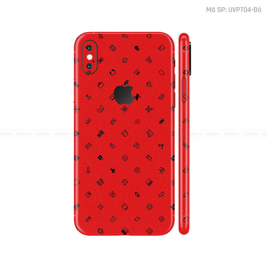 Dán Skin IPhone X Series Vân ICON Đỏ | UVPT04