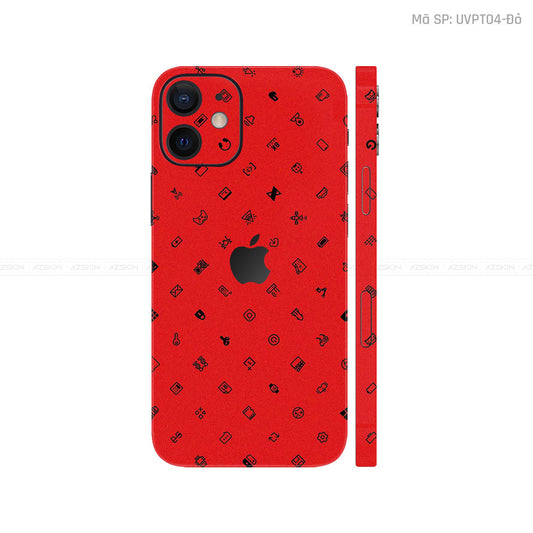 Dán Skin IPhone 12 Series Vân Nổi ICON Đỏ | UVPT04