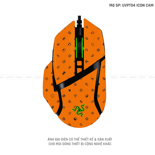 Skin Dán Chuột Razer Vân Nổi Hình Icon Cam | UVPT04