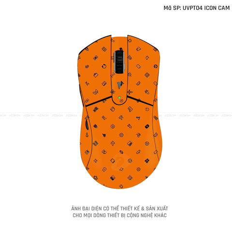 Skin Dán Chuột Dareu Vân Nổi Hình Icon Cam | UVPT04