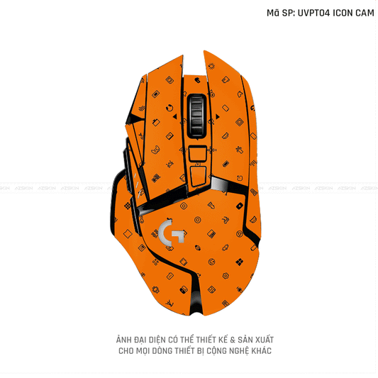 Skin Dán Chuột Logitech Vân Nổi ICON Cam | UVPT04