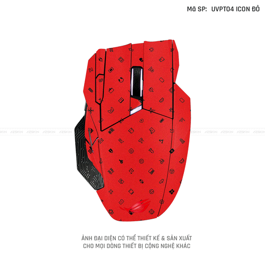 Skin Dán Chuột Asus Vân Nổi Hình Icon Đỏ | UVPT04