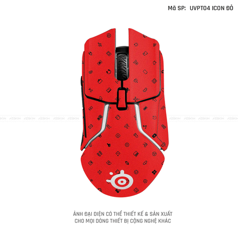 Skin Dán Chuột Steelseries Vân Nổi Icon Đỏ | UVPT04