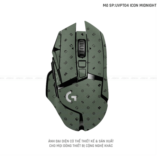 Skin Dán Chuột Logitech Vân Nổi ICON Midnight | UVPT04
