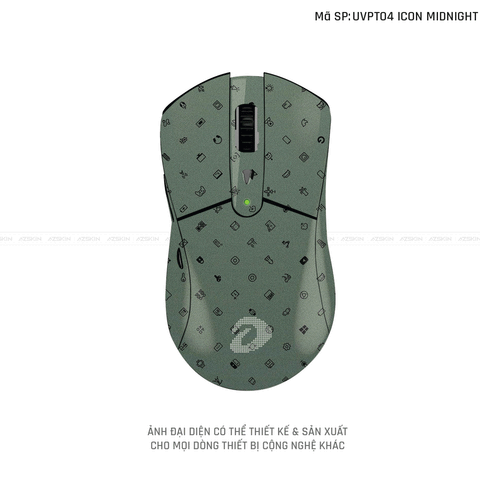 Skin Dán Chuột Dareu Vân Nổi Hình Icon Midnight | UVPT04