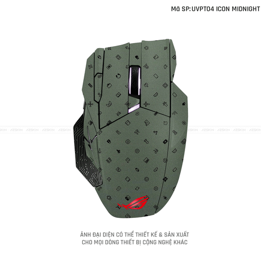 Skin Dán Chuột Asus Vân Nổi Hình Icon Midnight | UVPT04