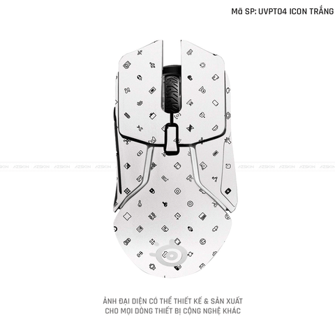 Skin Dán Chuột Steelseries Vân Nổi Icon Trắng | UVPT04