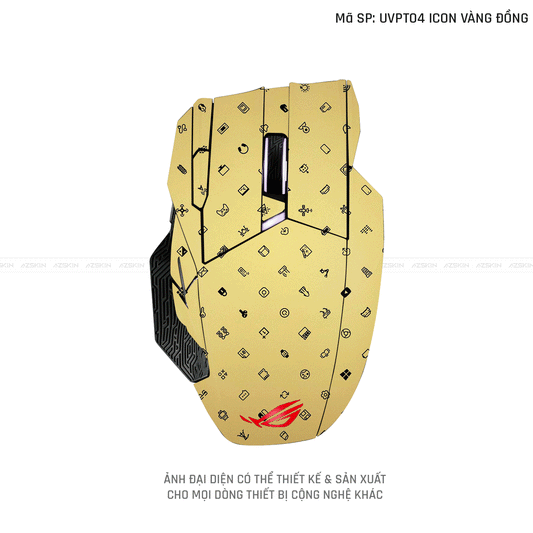 Skin Dán Chuột Asus Vân Nổi Hình Icon Vàng | UVPT04