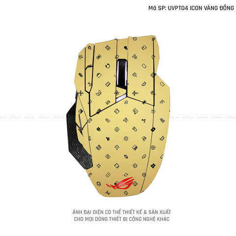 Skin Dán Chuột Asus Vân Nổi Hình Icon Vàng | UVPT04